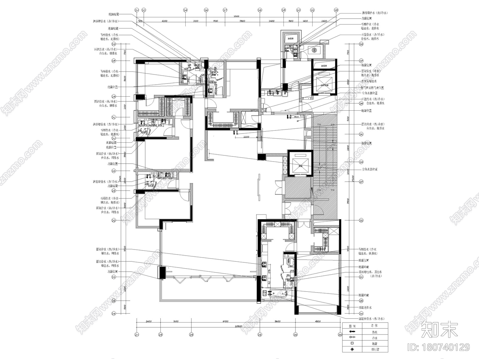 [重庆]新中式四居豪宅样板间装修设计施工图cad施工图下载【ID:180740129】