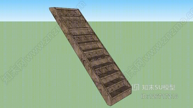 日本农家式楼梯SU模型下载【ID:126717218】