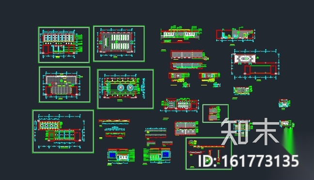 某办公楼室内装修全套施工图纸cad施工图下载【ID:161773135】