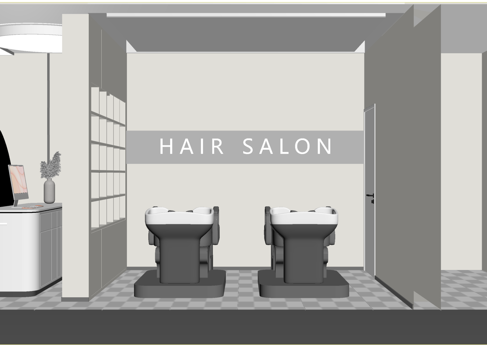 现代美发店3D模型下载【ID:1214939064】