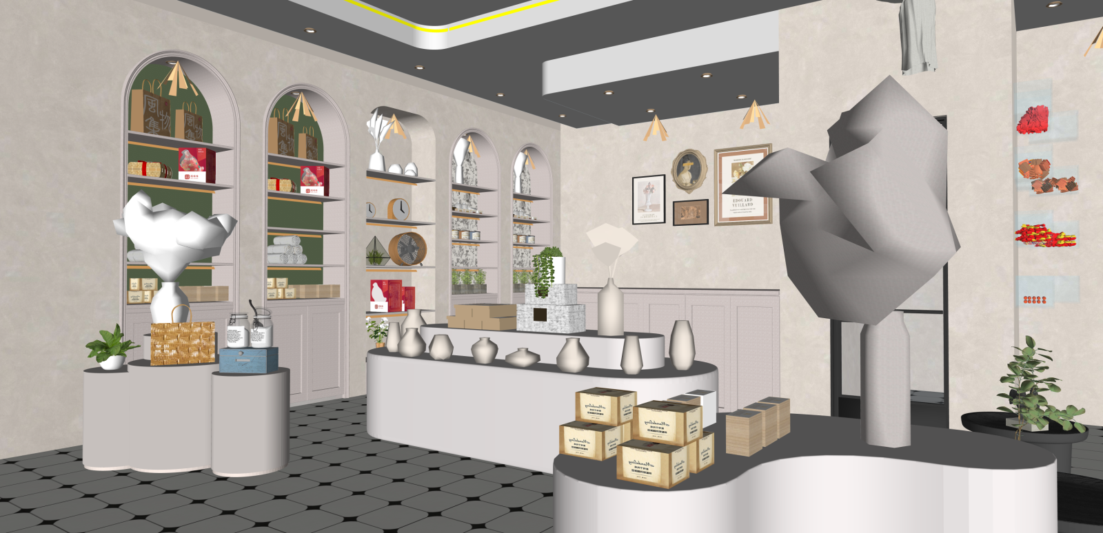 法式美妆店SU模型下载【ID:1216057595】