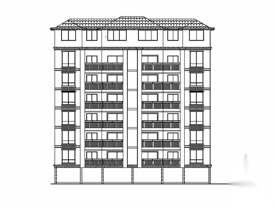 [娄底]某六层欧式风格住宅楼建筑施工图cad施工图下载【ID:166058142】
