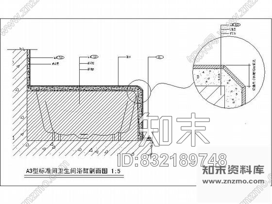 图块/节点卫生间浴缸及梳妆台详图施工图下载【ID:832189748】