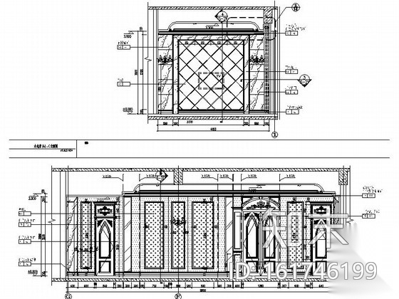 [北京]高档俄罗斯风格西餐厅装修施工图（含效果方案）cad施工图下载【ID:161746199】