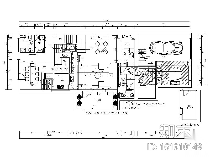 [北京]某三层别墅室内设计施工图cad施工图下载【ID:161910149】