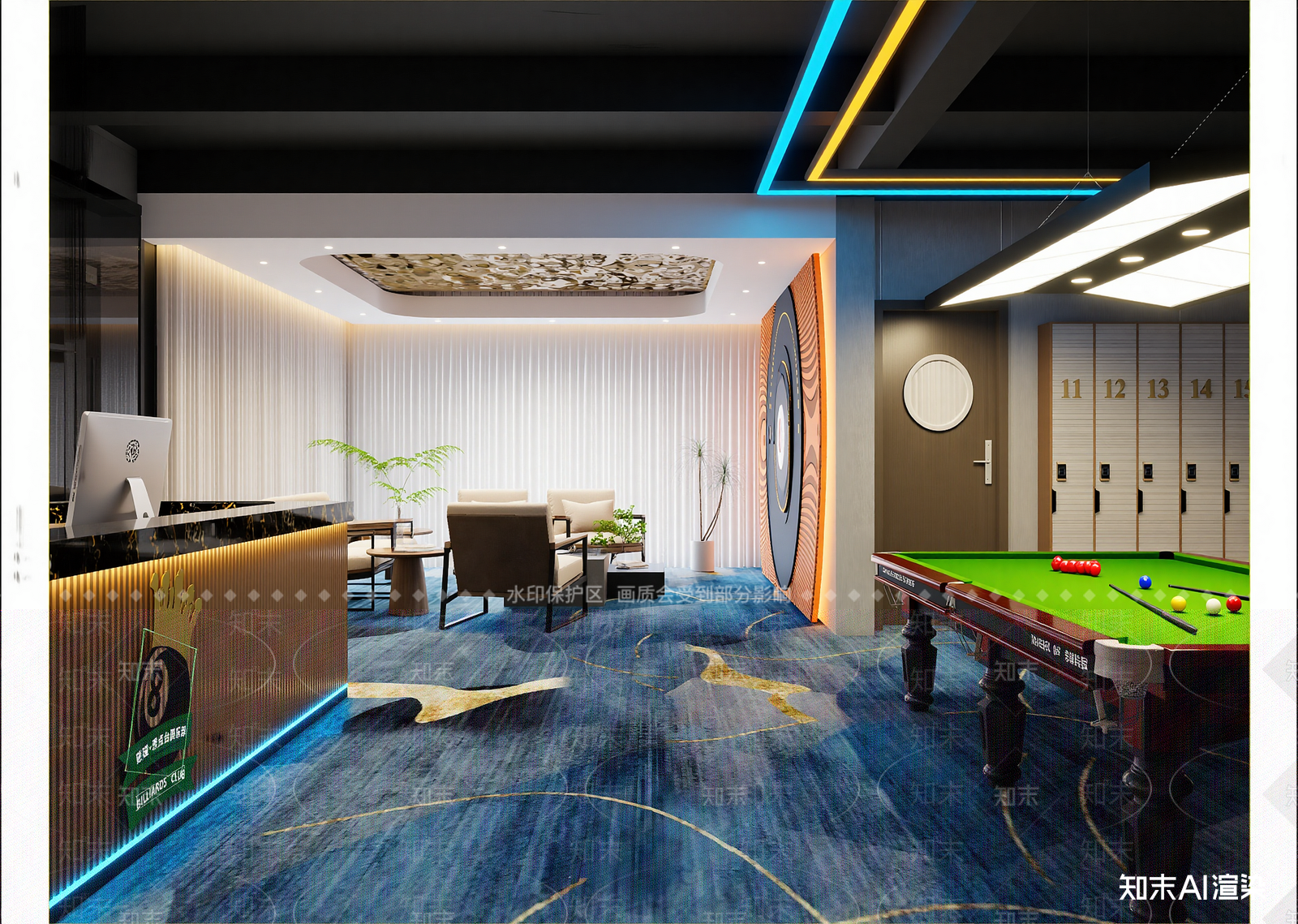 现代台球室3D模型下载【ID:1214949187】
