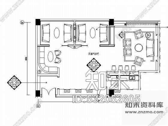 施工图安徽国际酒店雪茄吧室内装修图cad施工图下载【ID:532052605】
