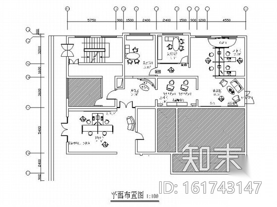 [北京]现代风格金融机构支行装修施工图cad施工图下载【ID:161743147】