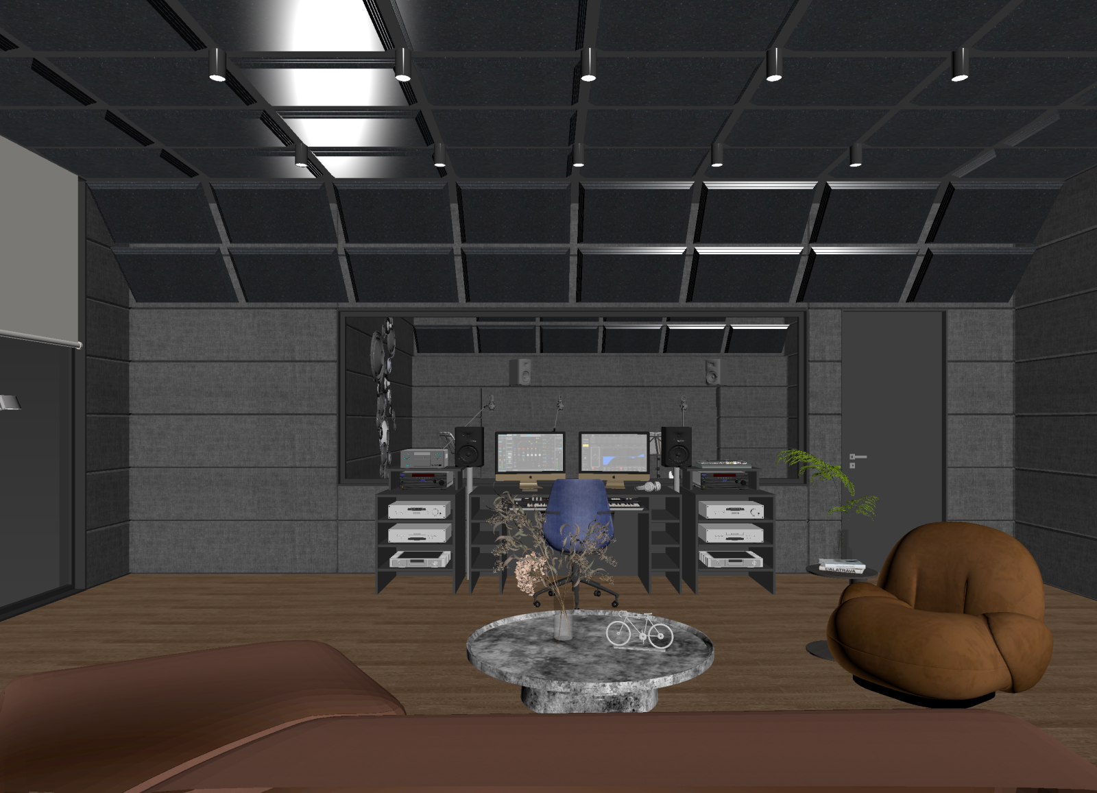 现代影音室3D模型下载【ID:1215038321】