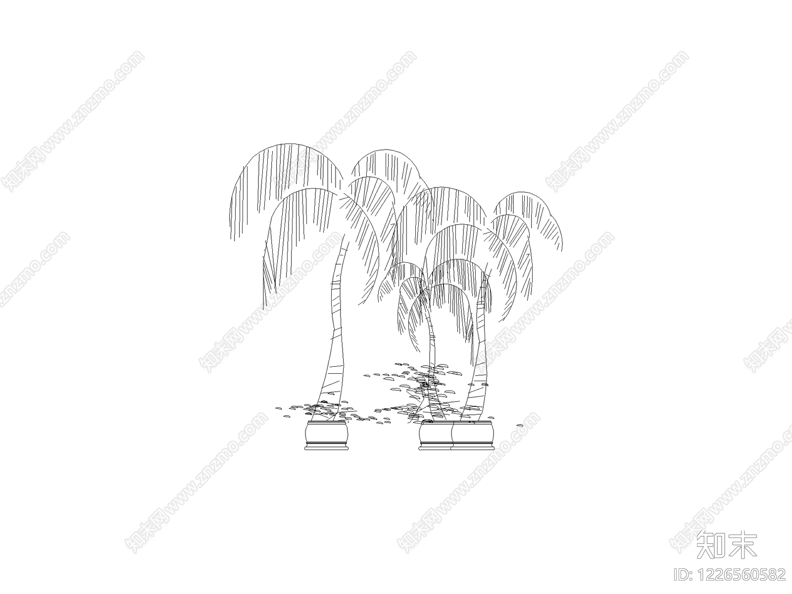 现代乔木种植CAD图纸