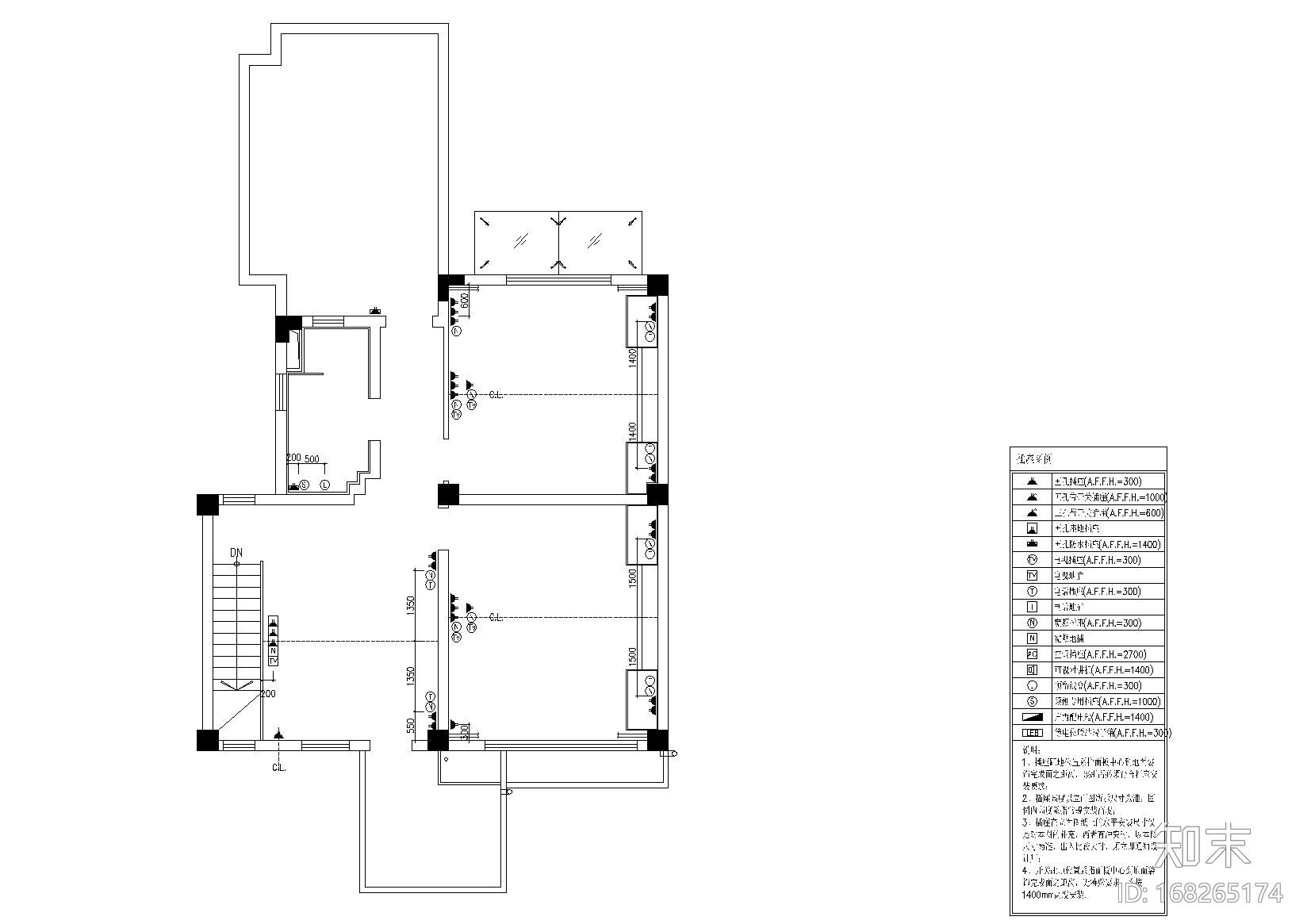 [云南]高文安-大理王宫别院上叠户型施工图cad施工图下载【ID:168265174】