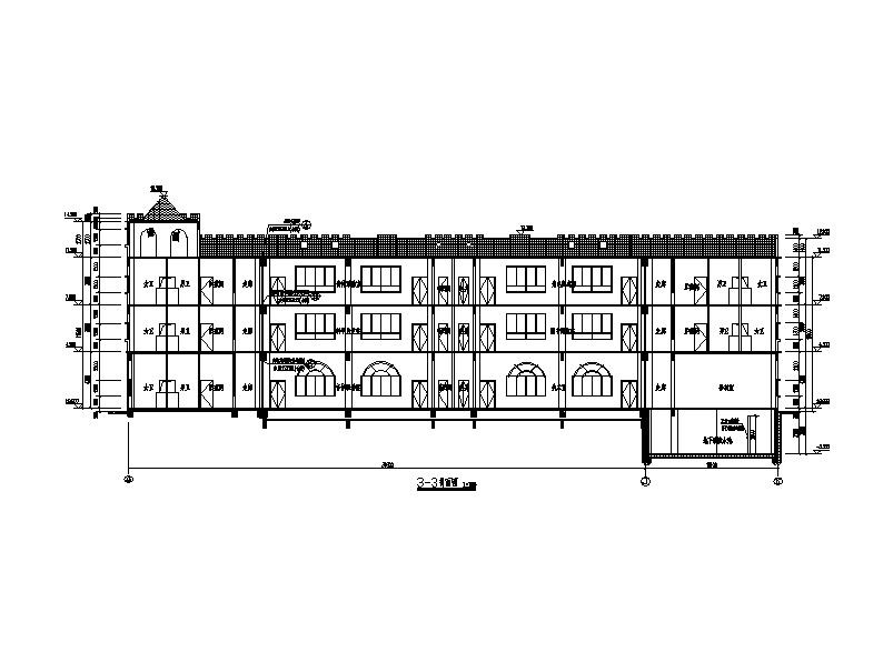 [广州]三层欧式风格涂料外墙镇级幼儿园建筑施工图施工图下载【ID:151563159】