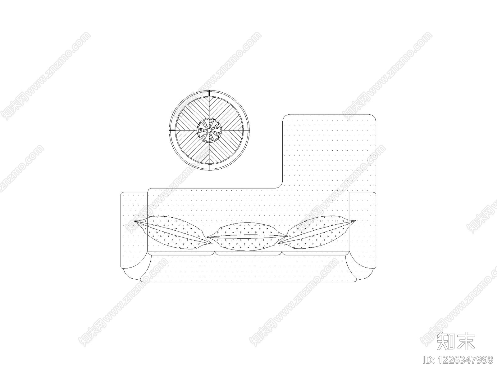 现代沙发CAD图纸