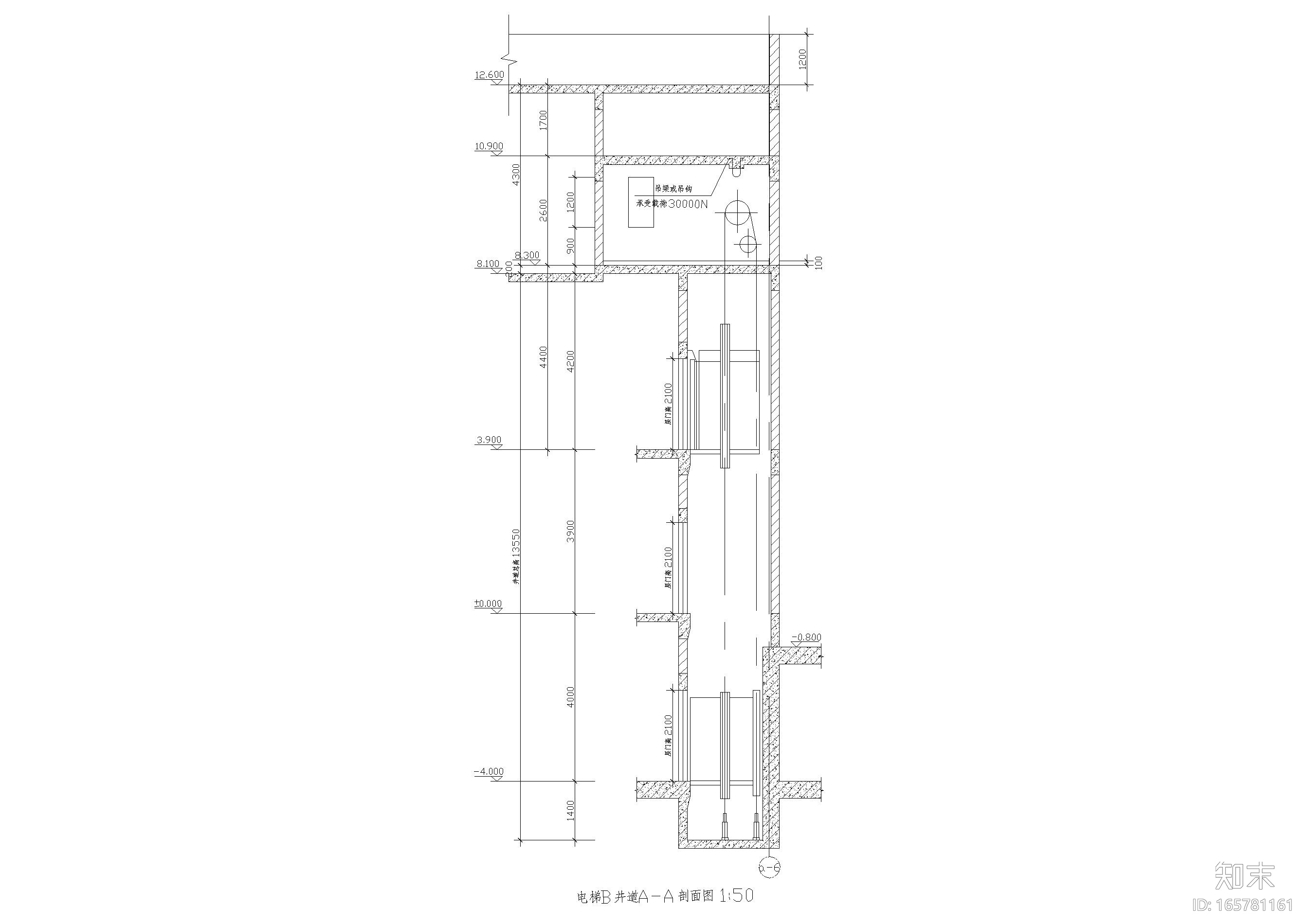 电梯、楼梯、货梯节点大样cad施工图下载【ID:165781161】