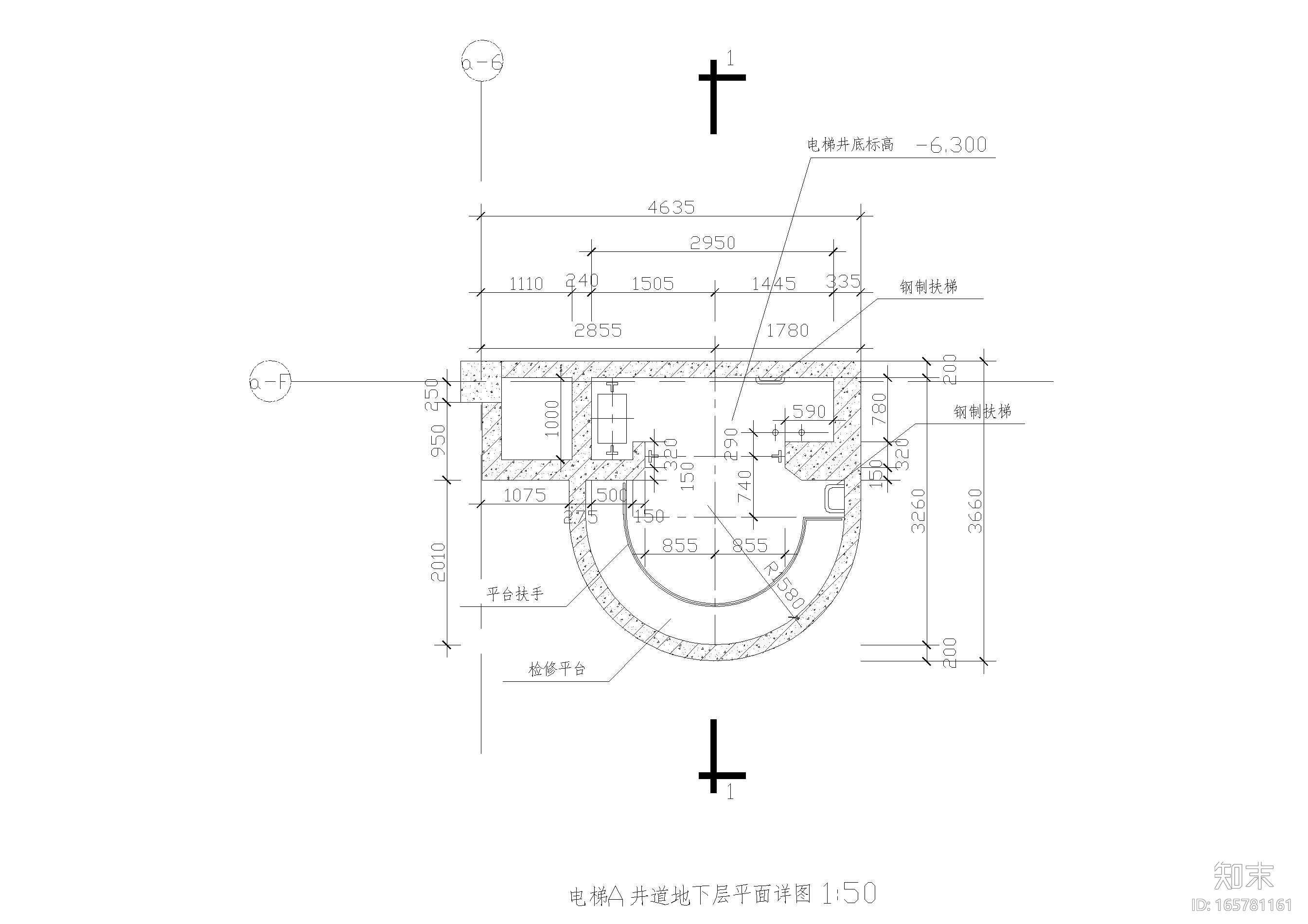 电梯、楼梯、货梯节点大样cad施工图下载【ID:165781161】