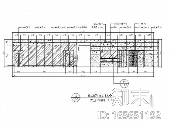 [湖南]某豪华酒店大堂立面图cad施工图下载【ID:165651192】