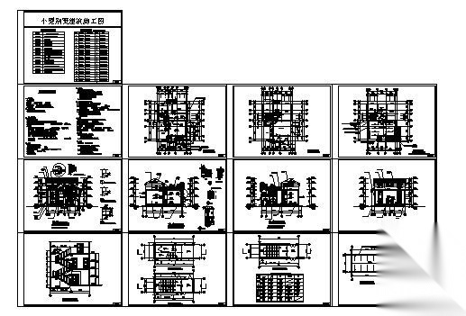 某三层别墅建筑施工图cad施工图下载【ID:149923127】