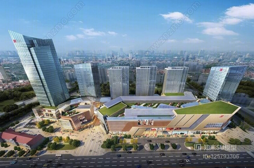 济南聚隆商业广场SU模型下载【ID:325793306】