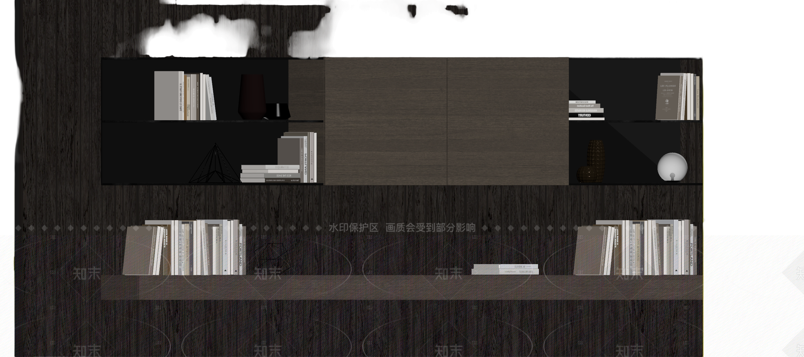 现代书架组合3D模型下载【ID:1205547986】