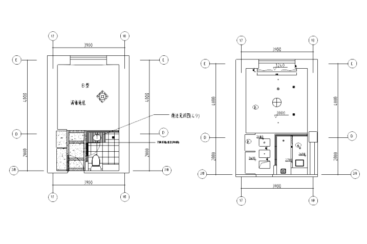 [山东]新中式风格大型酒店内部餐厅装修施工图cad施工图下载【ID:161761137】