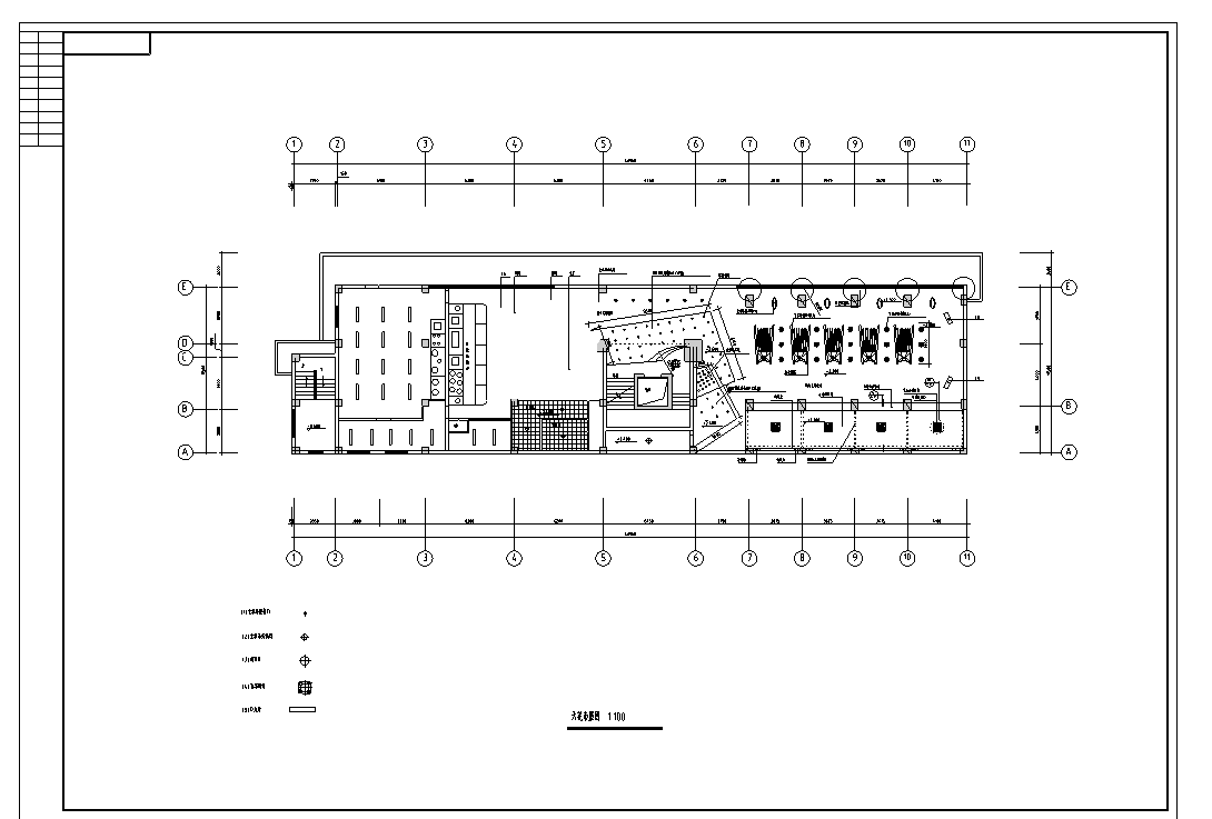 长46.95米宽11.5米西餐厅设计装修施工图cad施工图下载【ID:161752149】