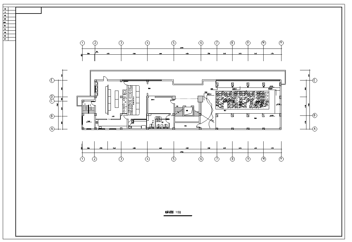 长46.95米宽11.5米西餐厅设计装修施工图cad施工图下载【ID:161752149】