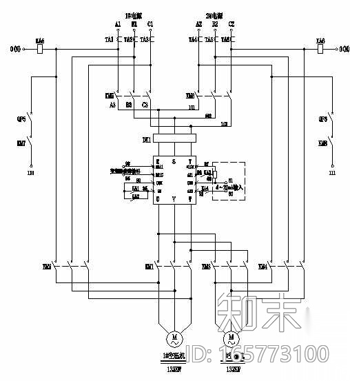 某化工厂空压机变频节电控制原理图cad施工图下载【ID:165773100】