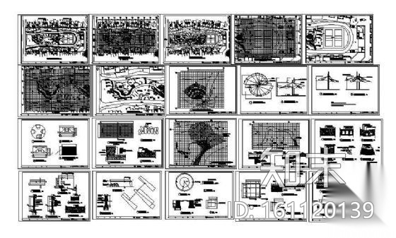 某小区景观施工图纸cad施工图下载【ID:161120139】