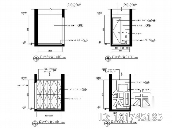 [北京]某高级住宅小区售楼处室内装修施工图（含效果）施工图下载【ID:161745185】