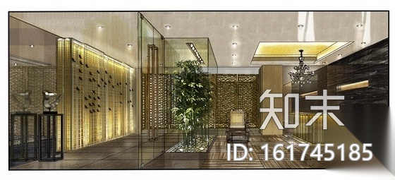 [北京]某高级住宅小区售楼处室内装修施工图（含效果）施工图下载【ID:161745185】