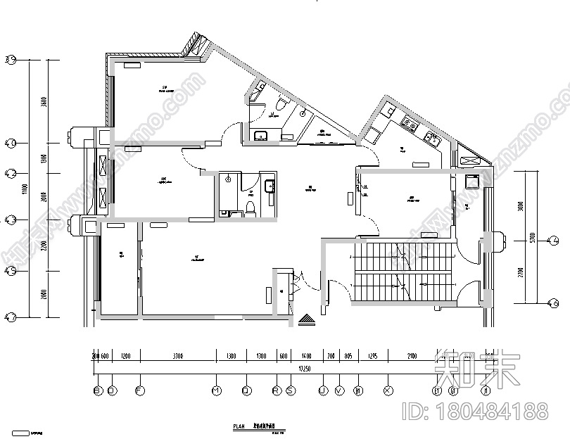 淡黄优雅|现代简约小清新样板间设计施工图（附效果图）施工图下载【ID:180484188】