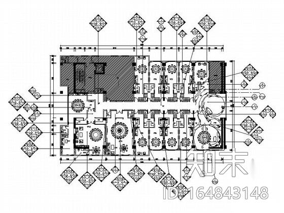 [深圳]特色新中式餐厅设计装修图（含效果）cad施工图下载【ID:164843148】