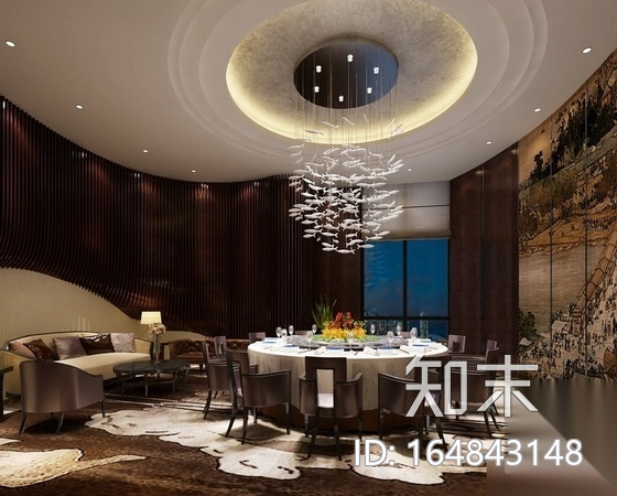 [深圳]特色新中式餐厅设计装修图（含效果）cad施工图下载【ID:164843148】