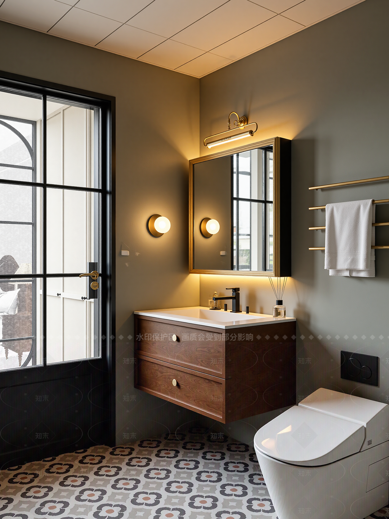 美式卫生间3D模型下载【ID:1214621822】