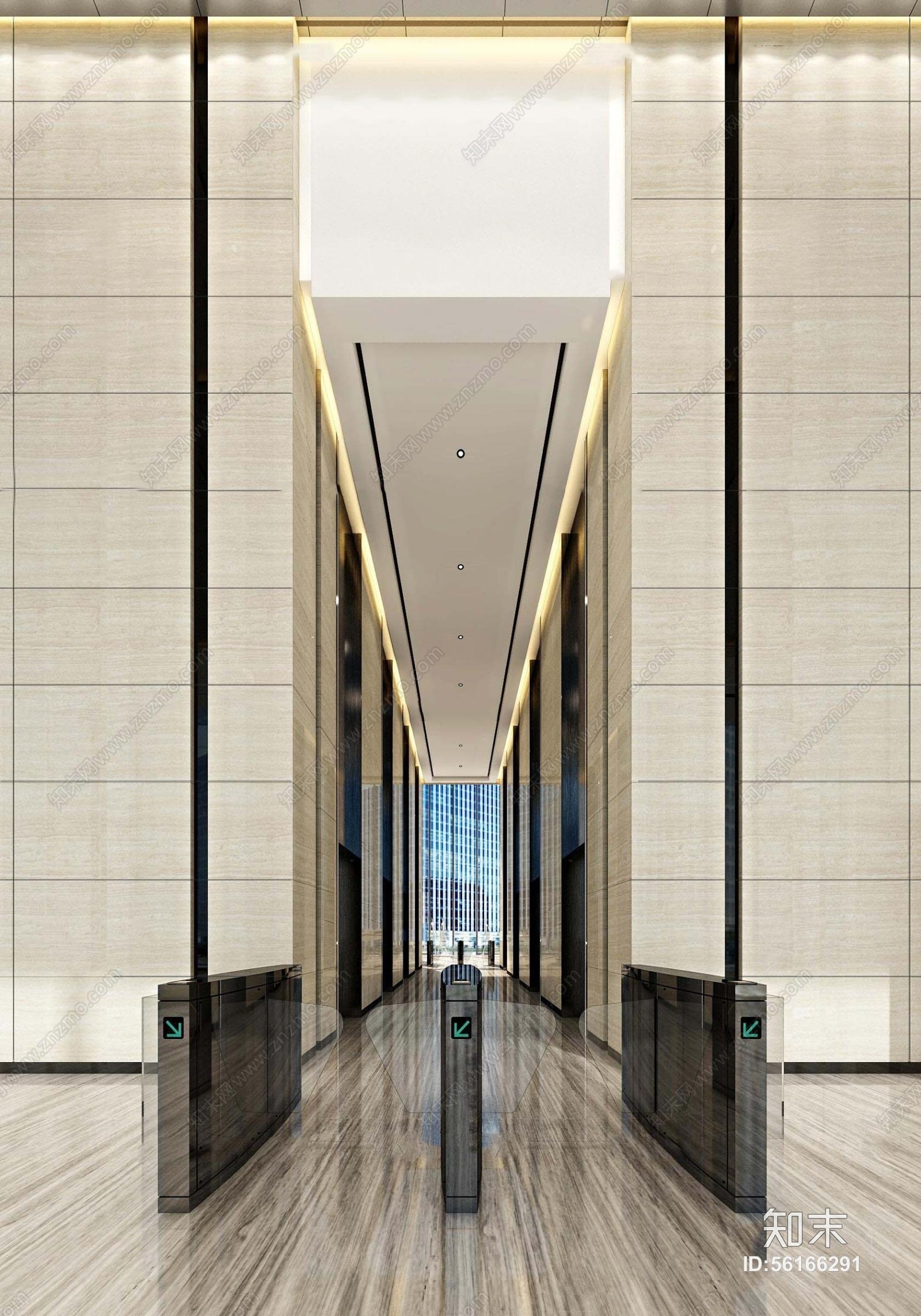 现代办公商务大堂3D模型下载【ID:56166291】
