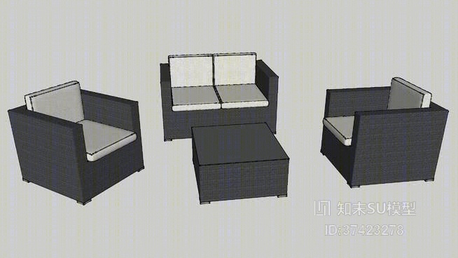 组合沙发SU模型下载【ID:417965160】