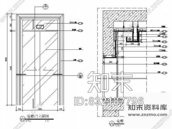 图块/节点花园洋房标准层电梯间节点CAD图块下载施工图下载【ID:832187796】
