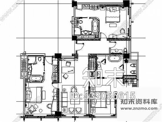施工图温州某酒店三间套房施工图cad施工图下载【ID:532055615】