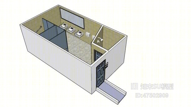 公共卫生间SU模型下载【ID:618129531】