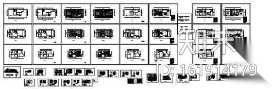 三层别墅室内装修供参考cad施工图下载【ID:161914179】