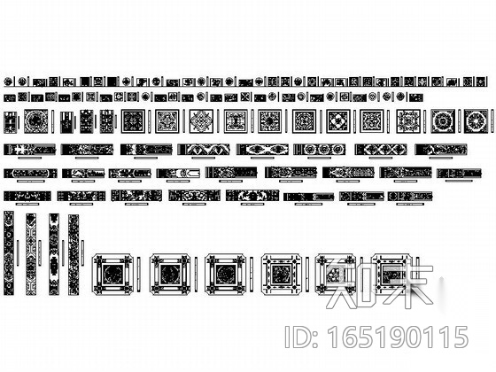 中式雕花CAD图块下载施工图下载【ID:165190115】
