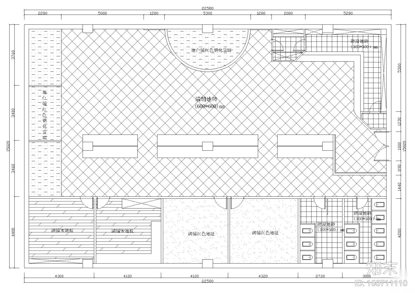 蓝影摇曳酒吧室内装饰空间设计项目施工图cad施工图下载【ID:160711110】