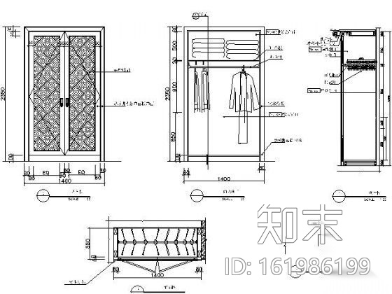 [上海]五星豪华酒店F型套房施工图cad施工图下载【ID:161986199】