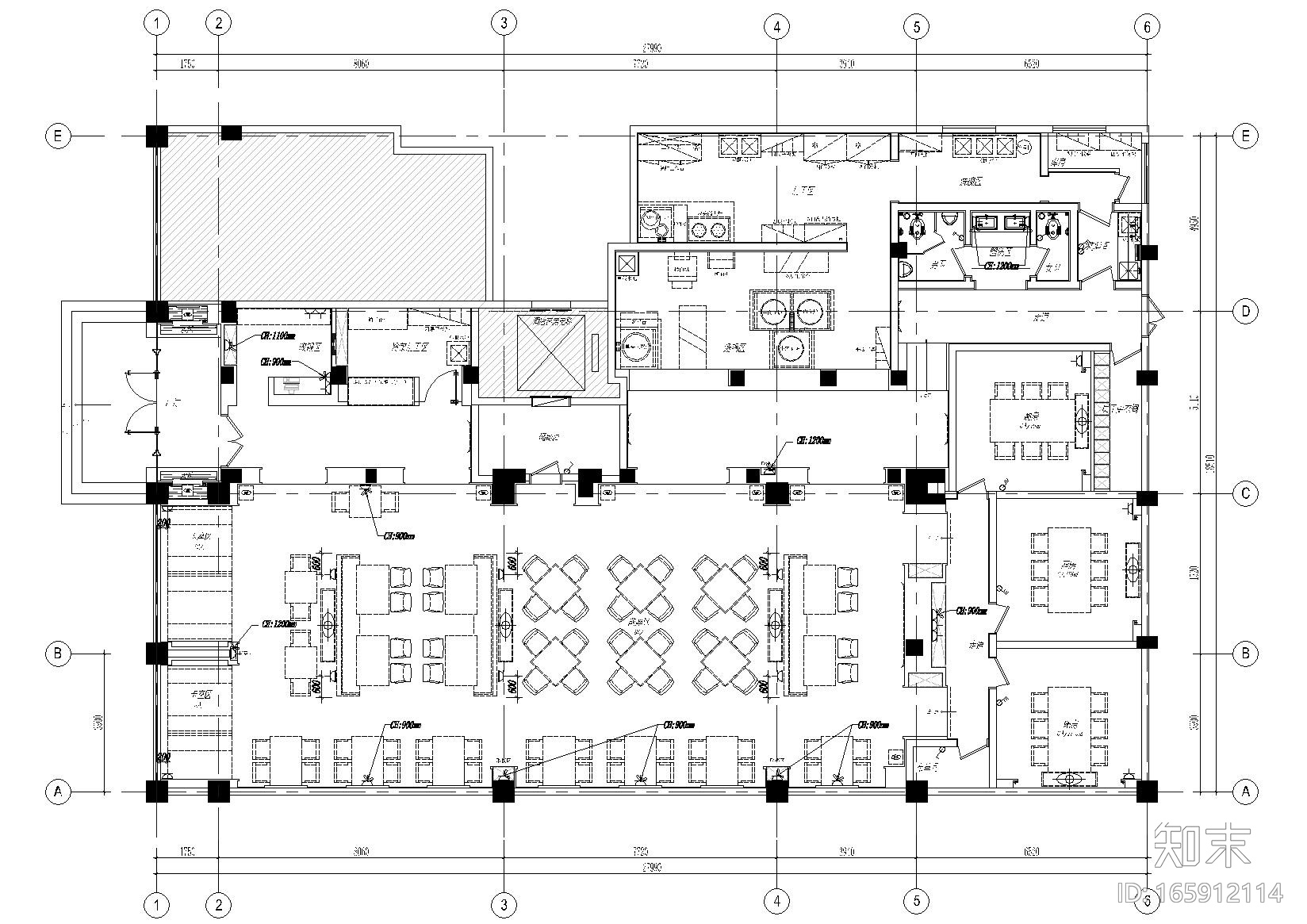 [河南]郑州五味壹品兰州拉面室内装修施工图施工图下载【ID:165912114】