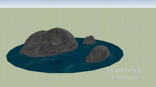 假山山水SU模型下载【ID:719240456】