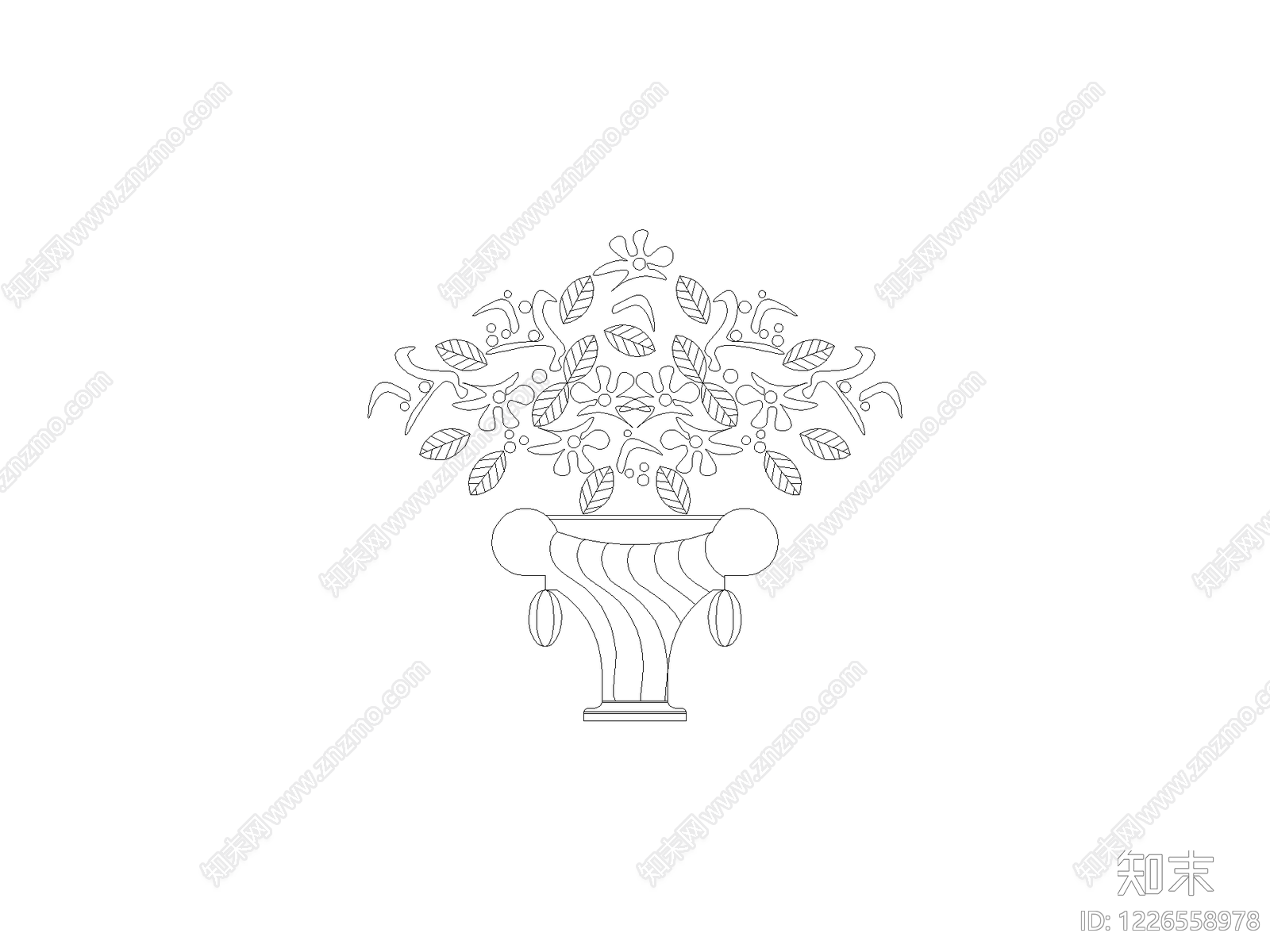 现代花CAD图纸