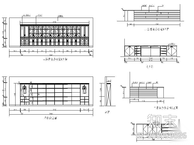 2000㎡现代办公楼室内施工图（含效果图）cad施工图下载【ID:968059026】