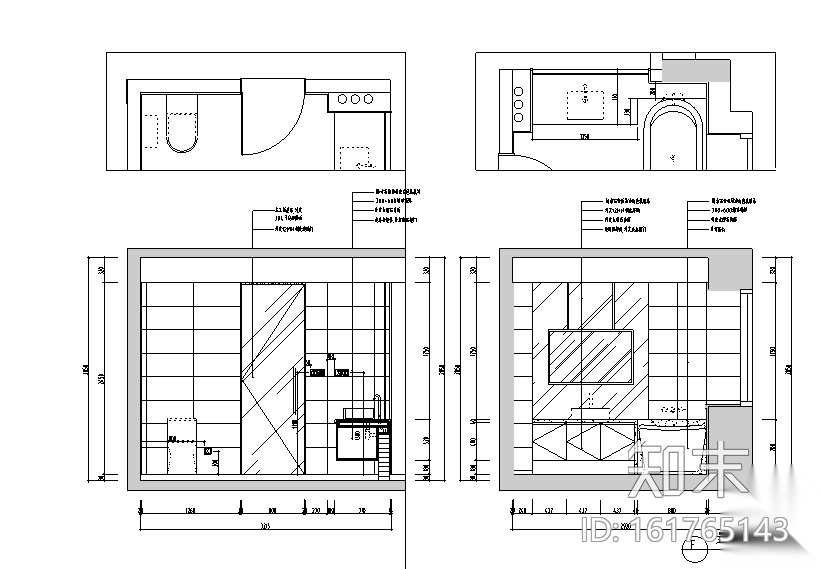 凯旋门现代木质简约风豪宅设计施工图（附效果图）cad施工图下载【ID:161765143】