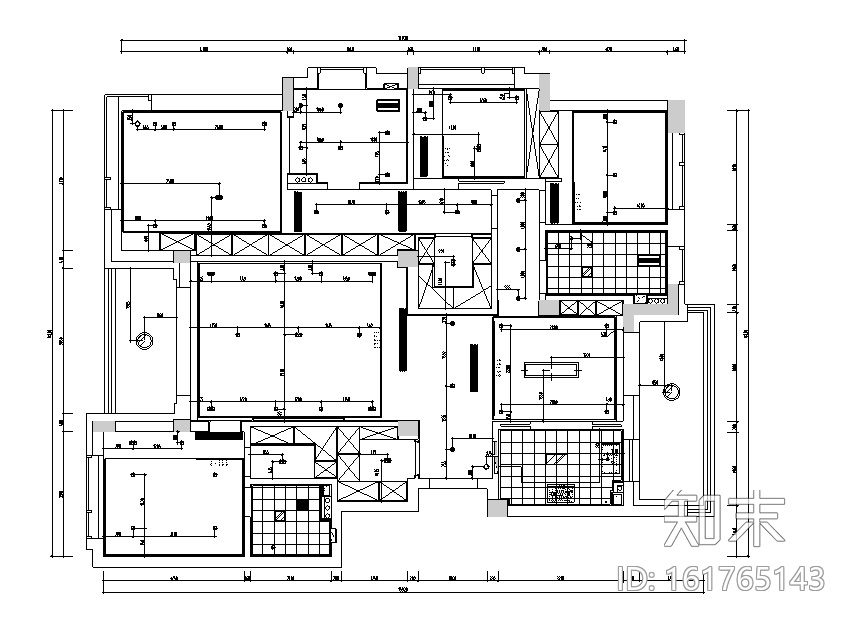 凯旋门现代木质简约风豪宅设计施工图（附效果图）cad施工图下载【ID:161765143】