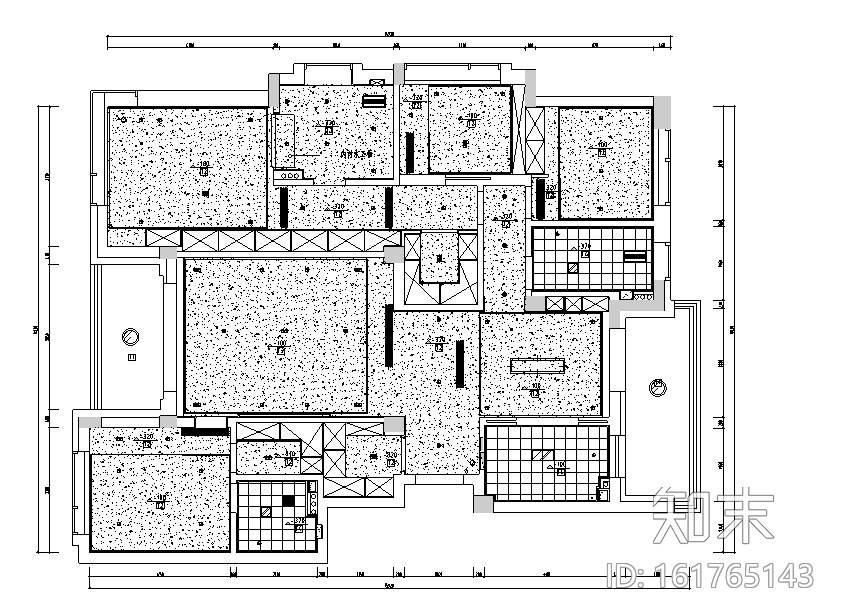 凯旋门现代木质简约风豪宅设计施工图（附效果图）cad施工图下载【ID:161765143】